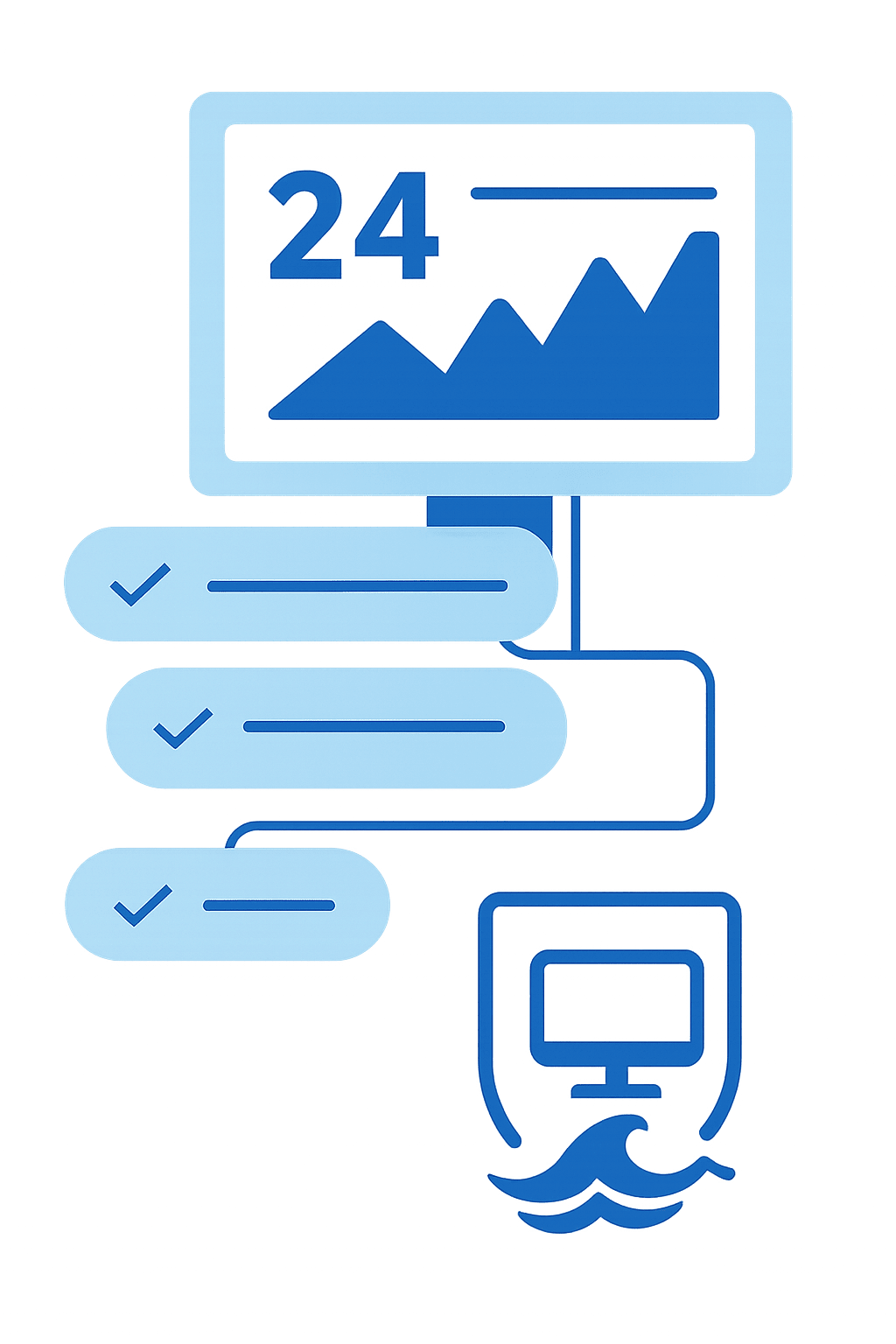 Website monitoring and support graphic